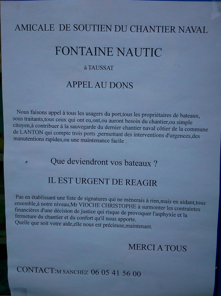 Amicale de soutien au chantier naval Fontaine Nautic